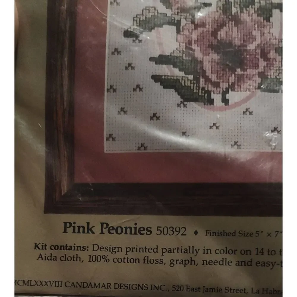 Pink Peonies 50392 Something Special Colored Counted Cross Stitch 5x7